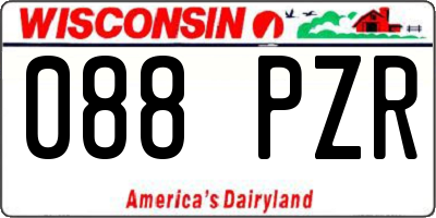 WI license plate 088PZR