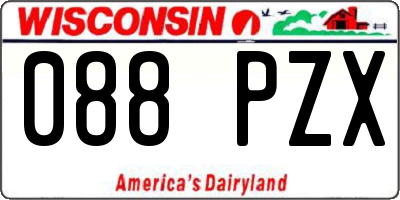 WI license plate 088PZX