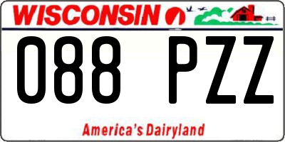 WI license plate 088PZZ