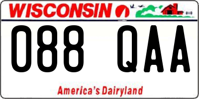 WI license plate 088QAA