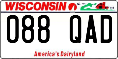 WI license plate 088QAD