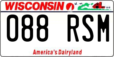 WI license plate 088RSM