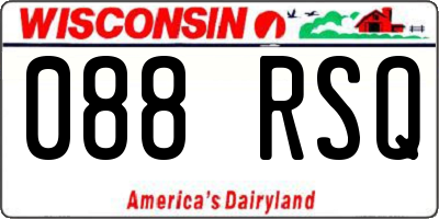 WI license plate 088RSQ