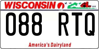 WI license plate 088RTQ