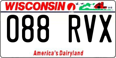 WI license plate 088RVX
