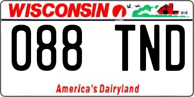WI license plate 088TND