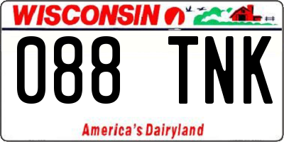 WI license plate 088TNK