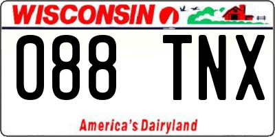 WI license plate 088TNX