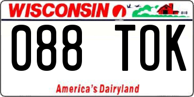 WI license plate 088TOK