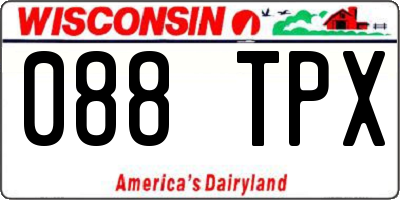 WI license plate 088TPX