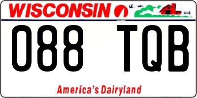 WI license plate 088TQB