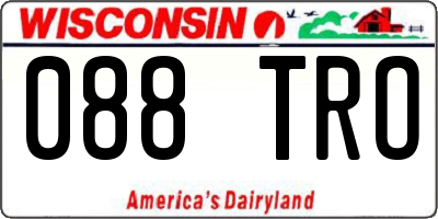 WI license plate 088TRO
