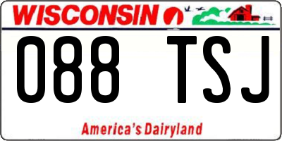 WI license plate 088TSJ