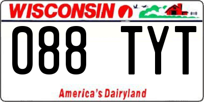 WI license plate 088TYT