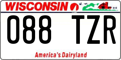 WI license plate 088TZR