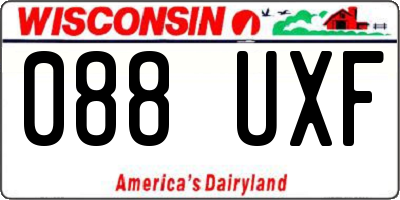 WI license plate 088UXF