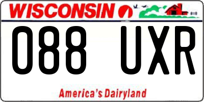 WI license plate 088UXR