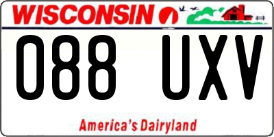 WI license plate 088UXV