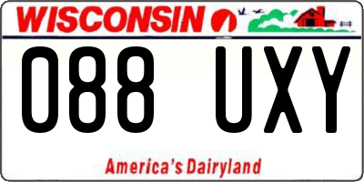 WI license plate 088UXY