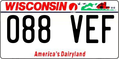 WI license plate 088VEF