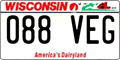WI license plate 088VEG