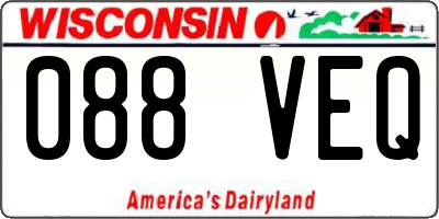 WI license plate 088VEQ