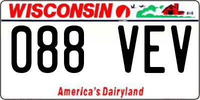 WI license plate 088VEV