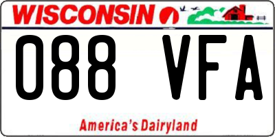 WI license plate 088VFA