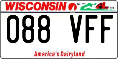 WI license plate 088VFF