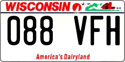 WI license plate 088VFH