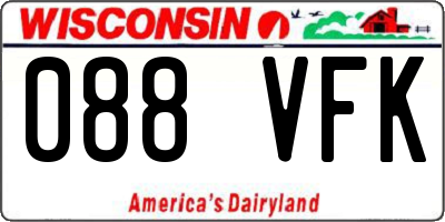 WI license plate 088VFK