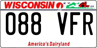 WI license plate 088VFR