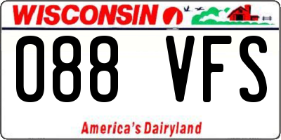 WI license plate 088VFS