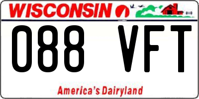 WI license plate 088VFT