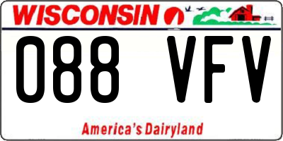 WI license plate 088VFV