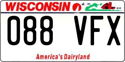 WI license plate 088VFX