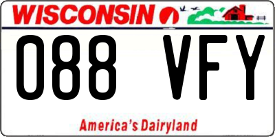 WI license plate 088VFY