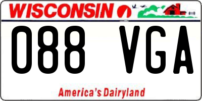 WI license plate 088VGA