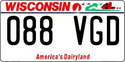 WI license plate 088VGD
