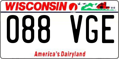 WI license plate 088VGE