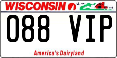 WI license plate 088VIP