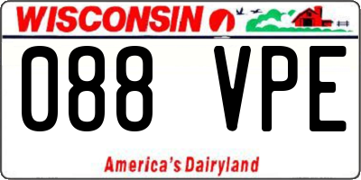 WI license plate 088VPE