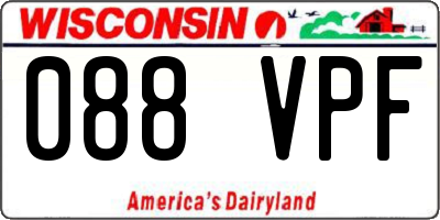 WI license plate 088VPF