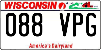 WI license plate 088VPG
