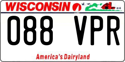 WI license plate 088VPR