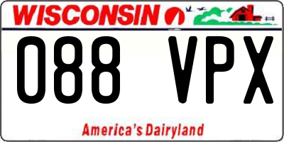WI license plate 088VPX