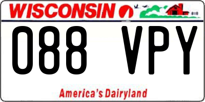 WI license plate 088VPY