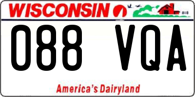 WI license plate 088VQA