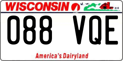 WI license plate 088VQE