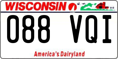 WI license plate 088VQI